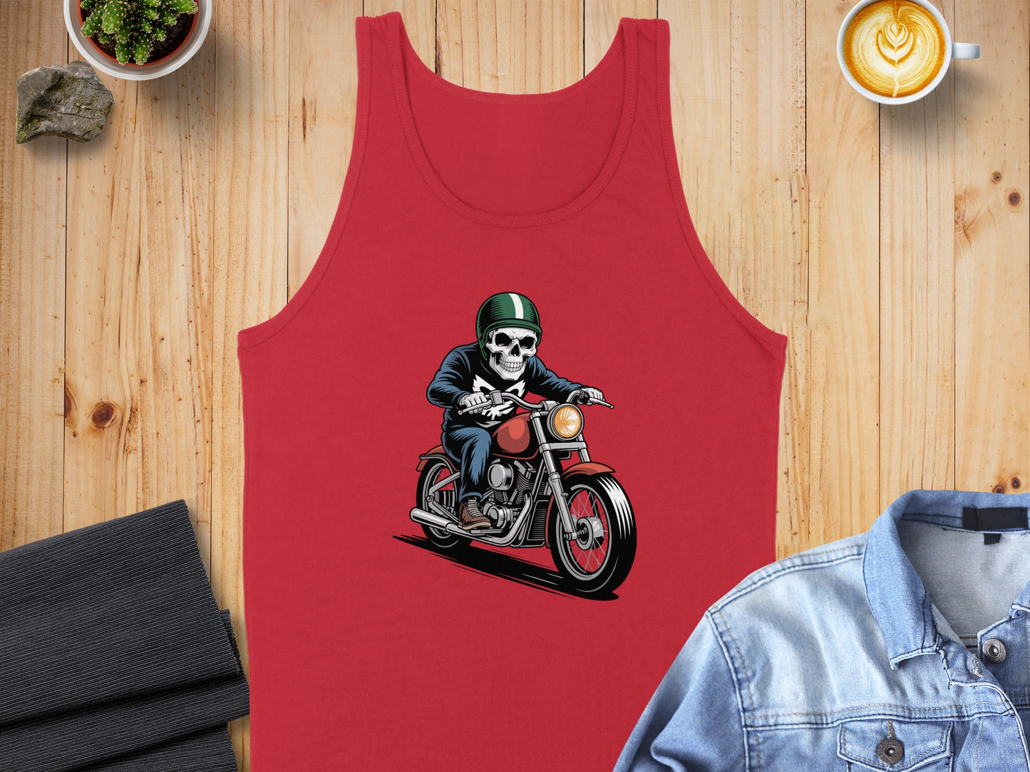 Cool Skeleton Riding Motorcycle Tank Top