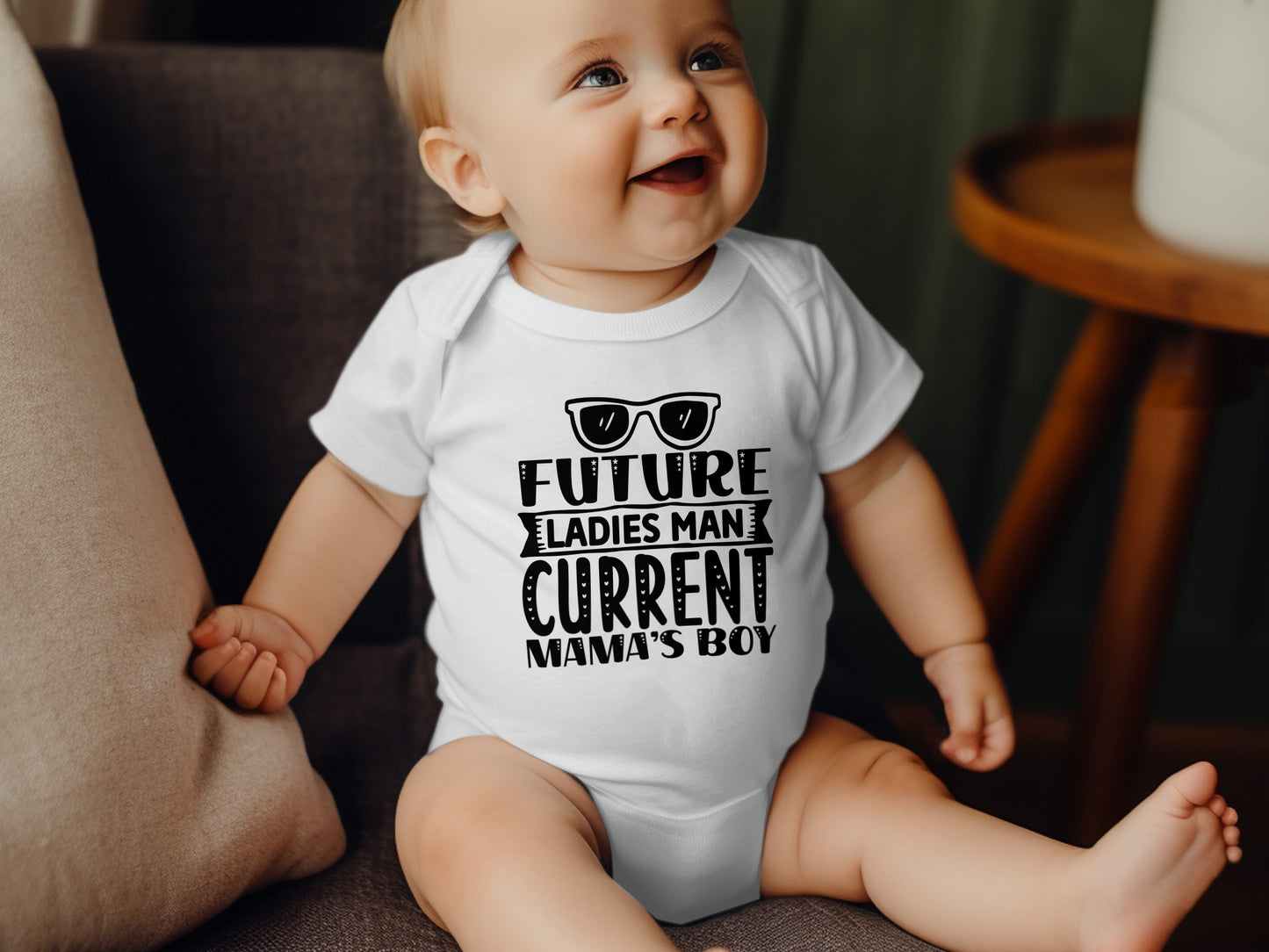 Future Ladies Man Current Mama's Boy Baby Bodysuit