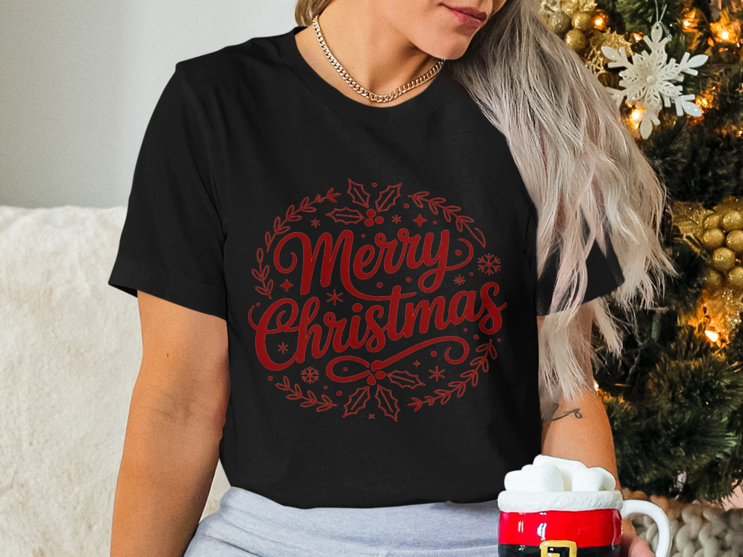 Festive Merry Christmas Graphic Tee Product