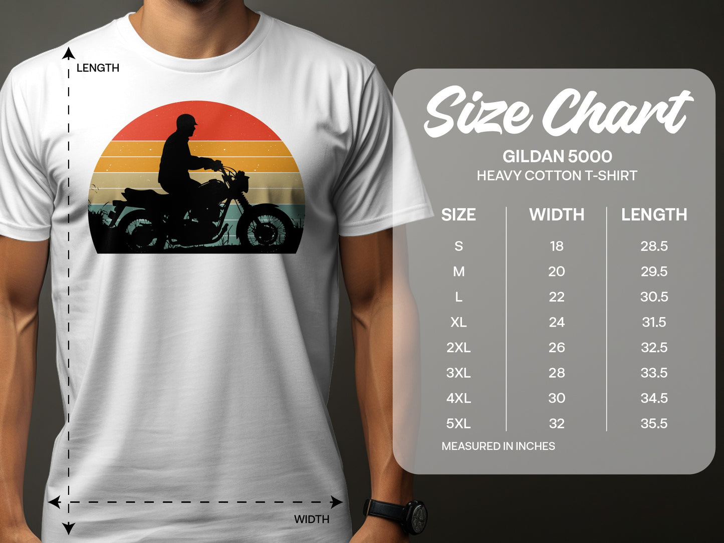 Retro Motorcycle Rider Sunset Design T-shirt