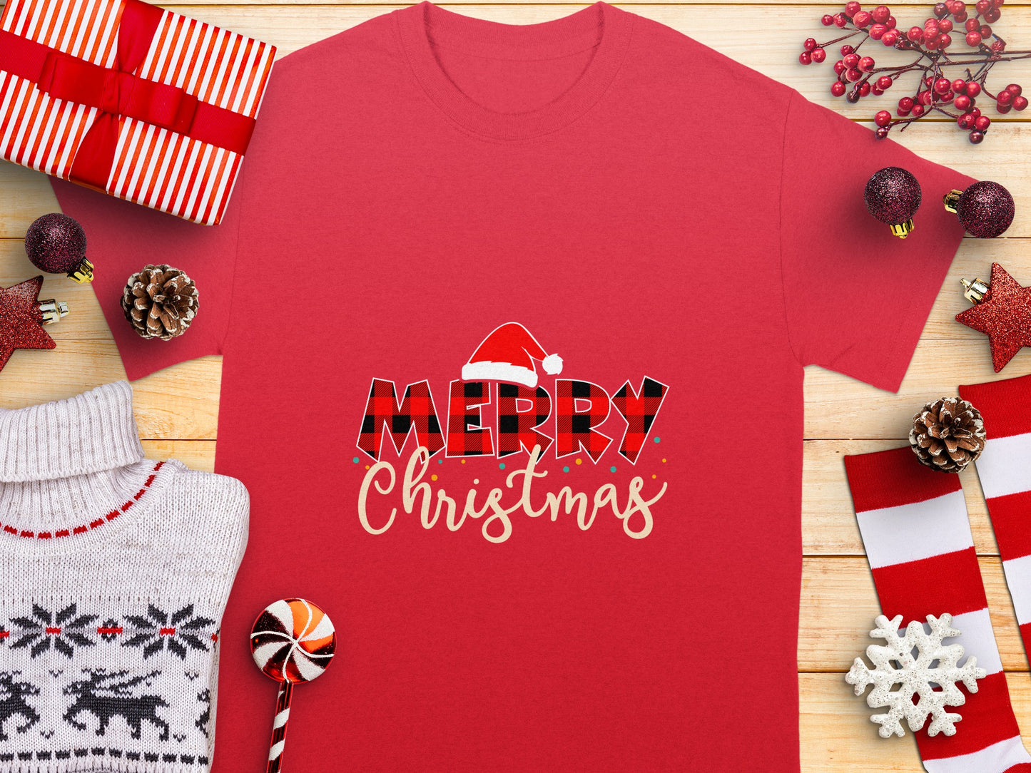 Merry Christmas Graphic T-Shirt for Holiday Cheer