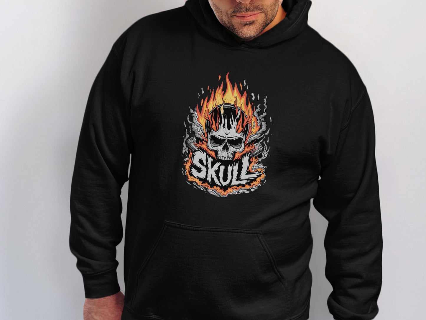 Skull Fire Graphic Hooded Sweatshirt product