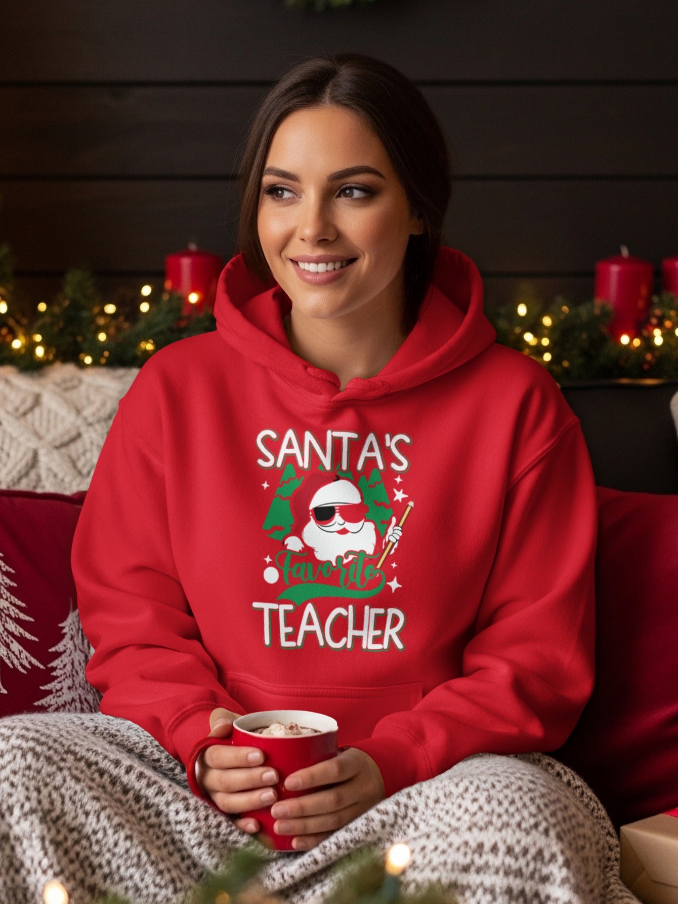 Santa's Favorite Teacher Christmas Hoodie Product
