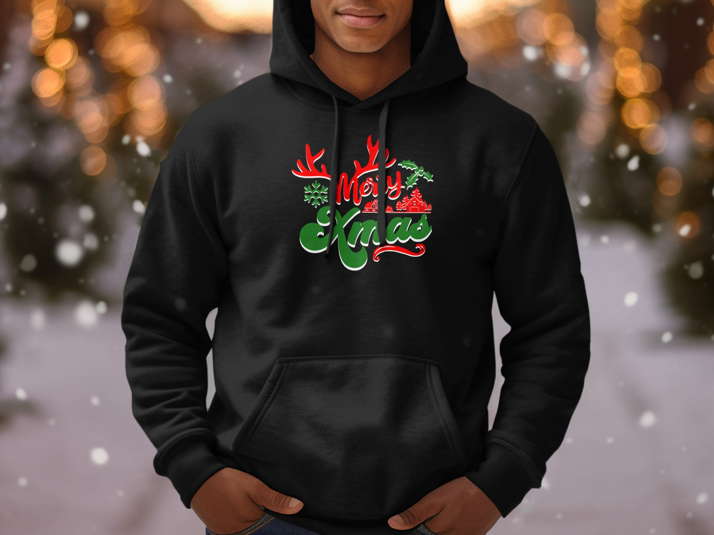 Merry Xmas Reindeer Graphic Holiday Hoodie product