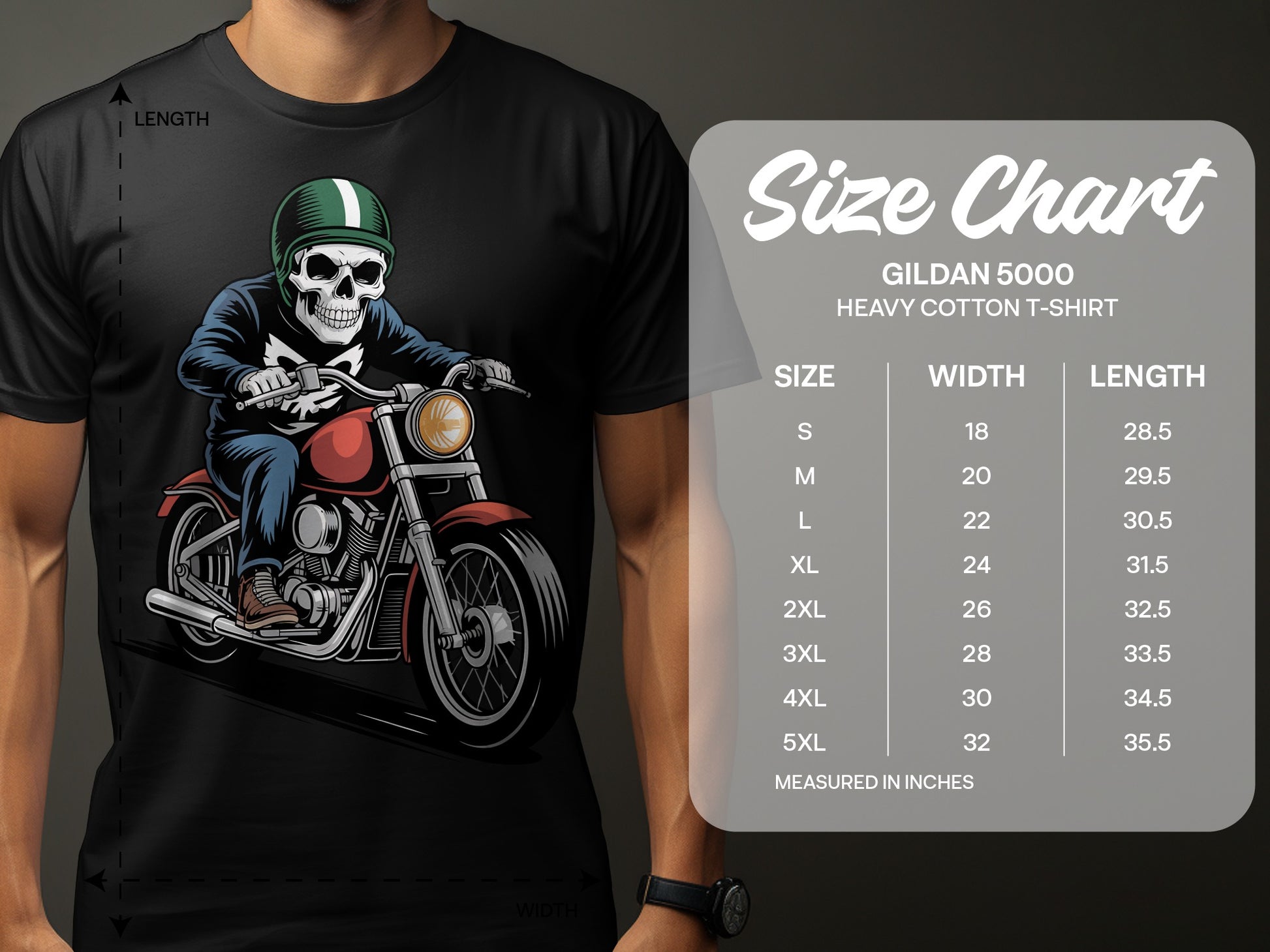 Skull Riding Motorcycle Graphic Short Sleeve T-Shirt