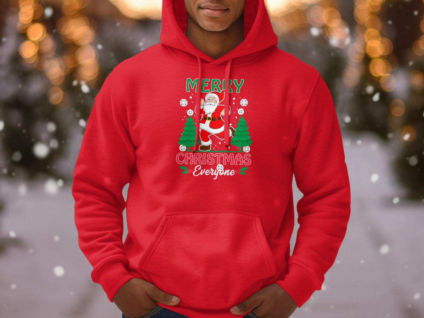 Merry Christmas Everyone Santa Hooded Sweatshirt