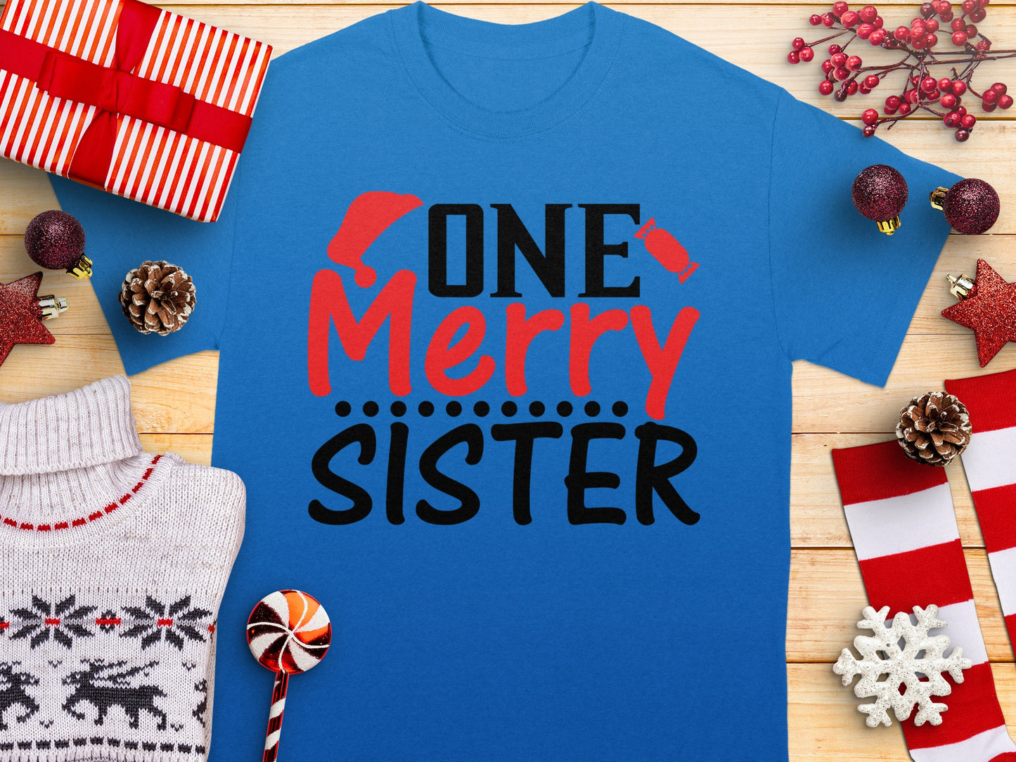 One Merry Sister Christmas T-Shirt Gift