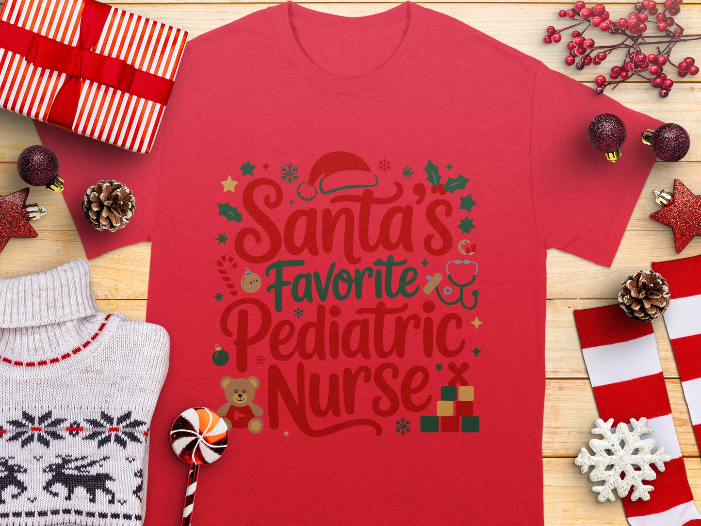 Santa's Favorite Pediatric Nurse T-shirt
