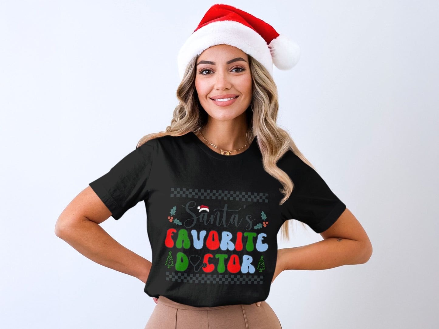 Santa's Favorite Doctor Christmas T-shirt