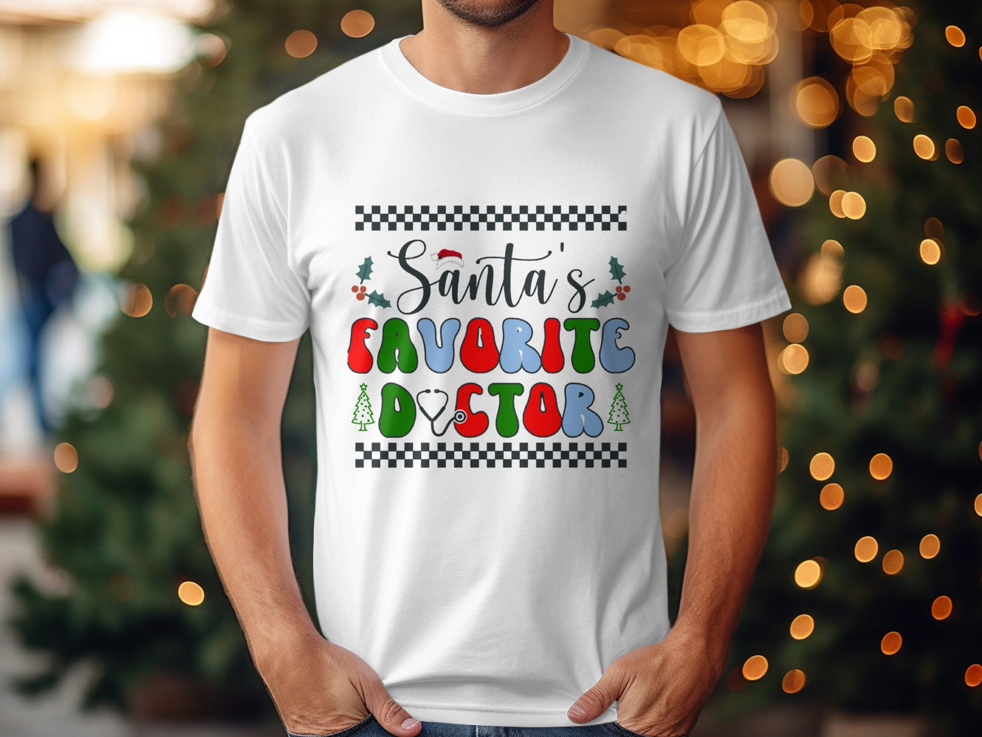 Santa's Favourite Doctor Festive Graphic T-Shirt