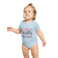 Baby in pale blue onesie with "Birthday Princess Baby's Name" text.