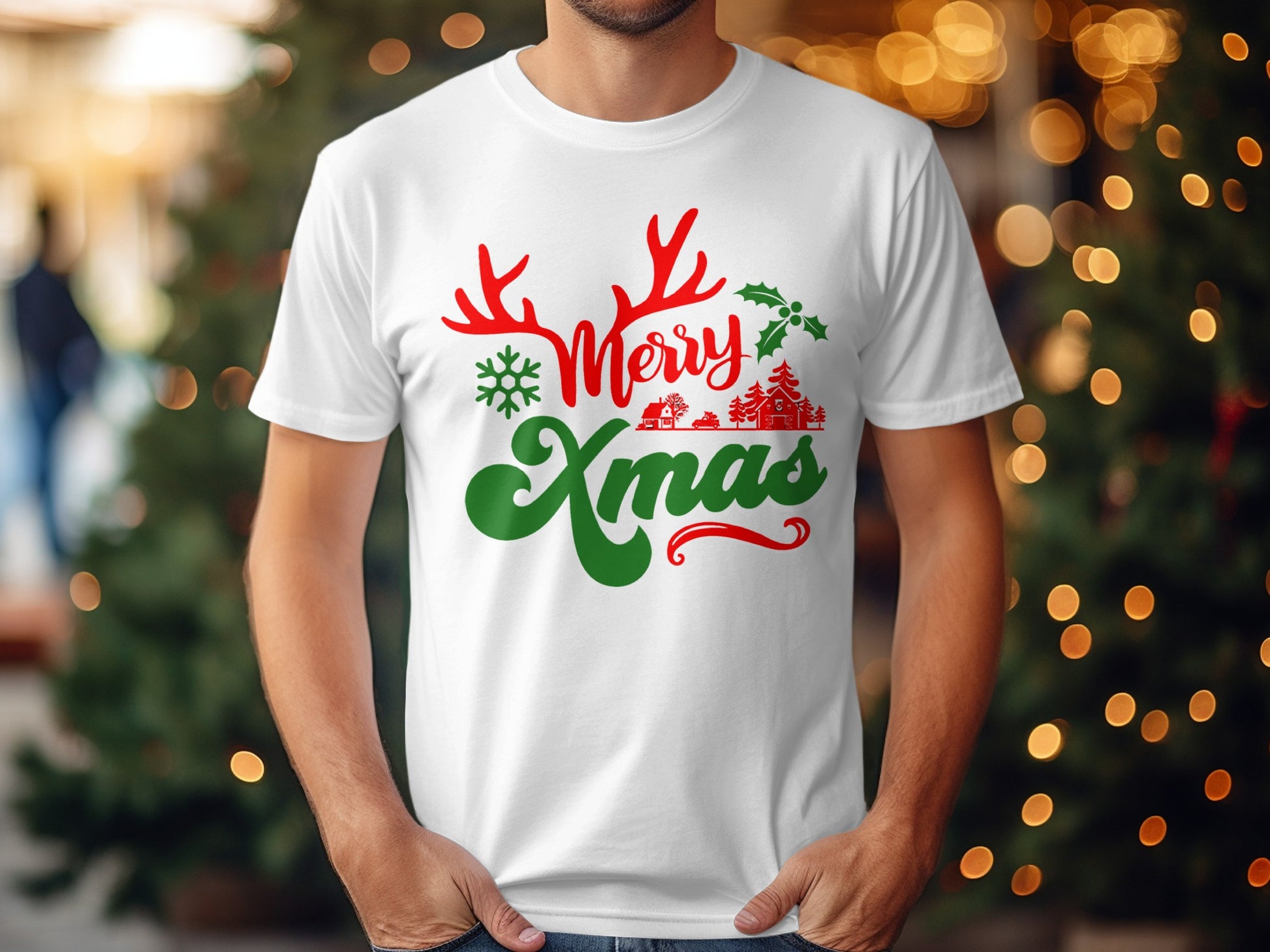 Festive Merry Xmas Graphic Tee for Holiday Season