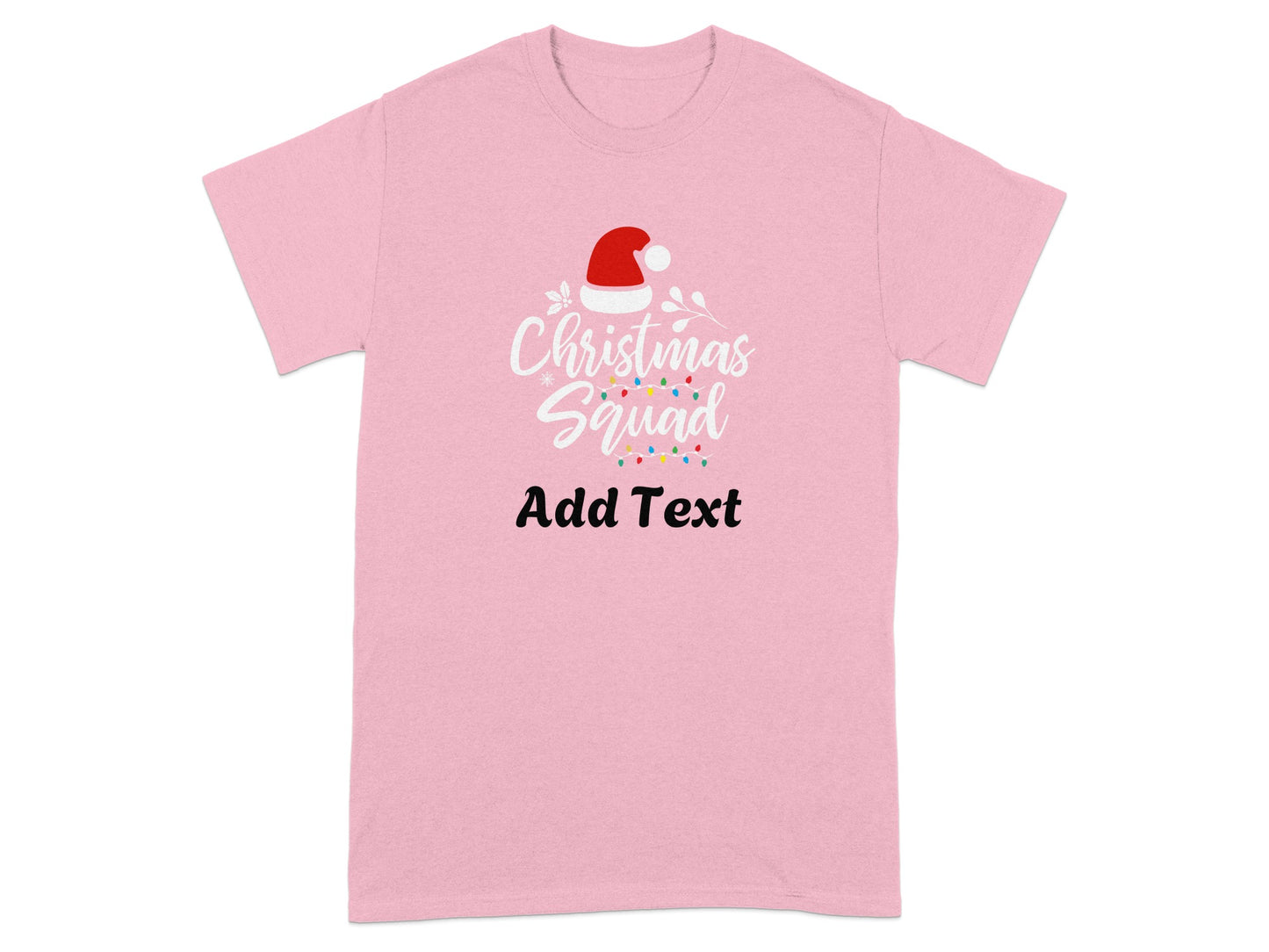 Christmas Squad Red Santa Hat Pink T-Shirt