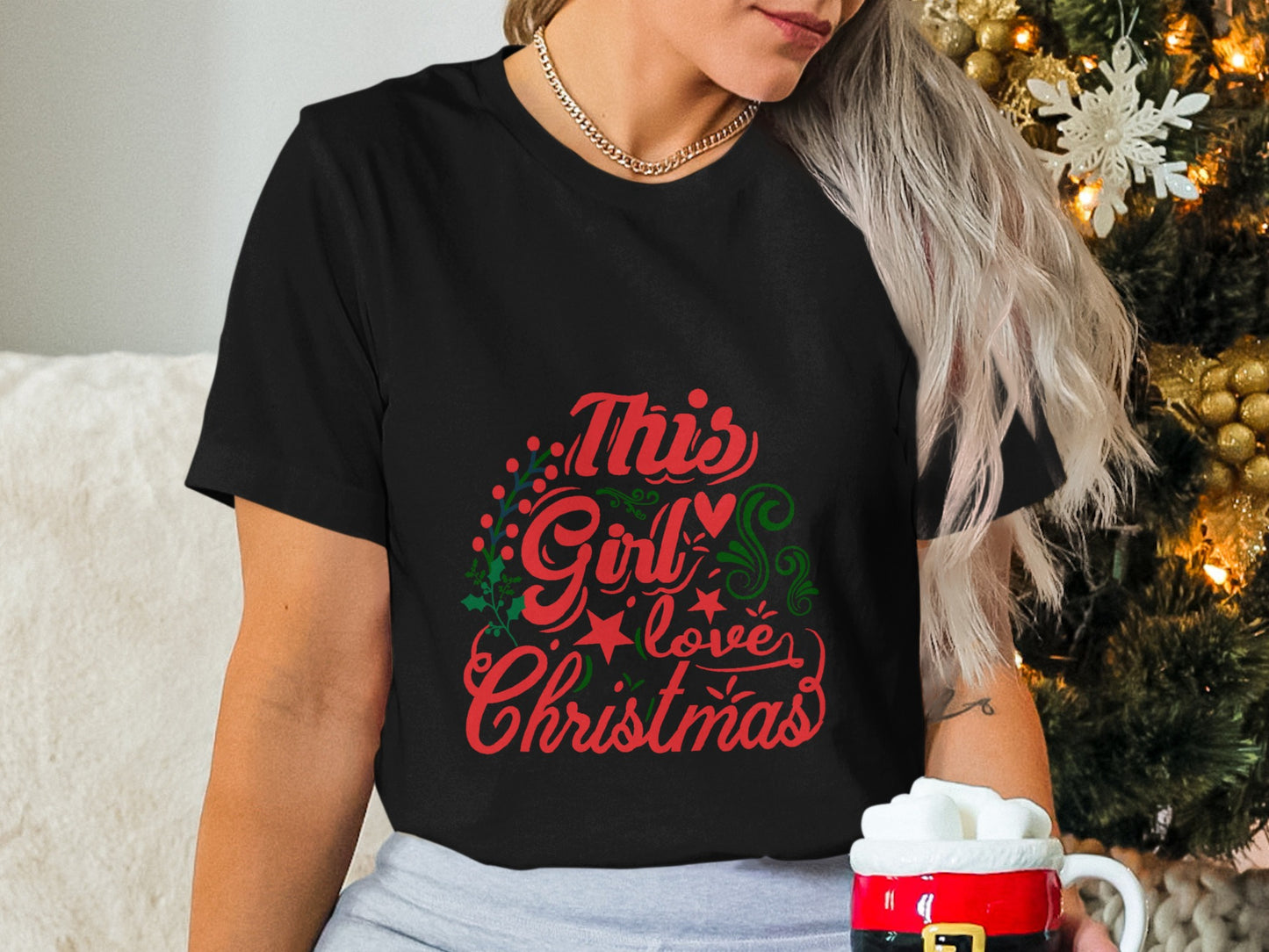 This Girl Loves Christmas Festive T-Shirt Product