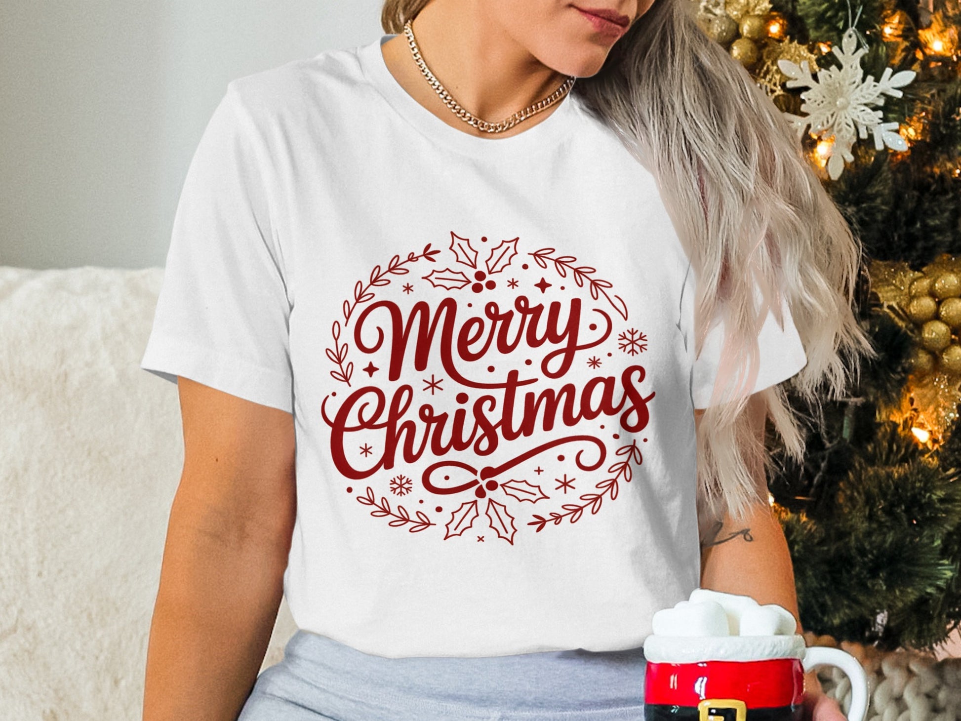 Merry Christmas Graphic T-Shirt Perfect for Holidays