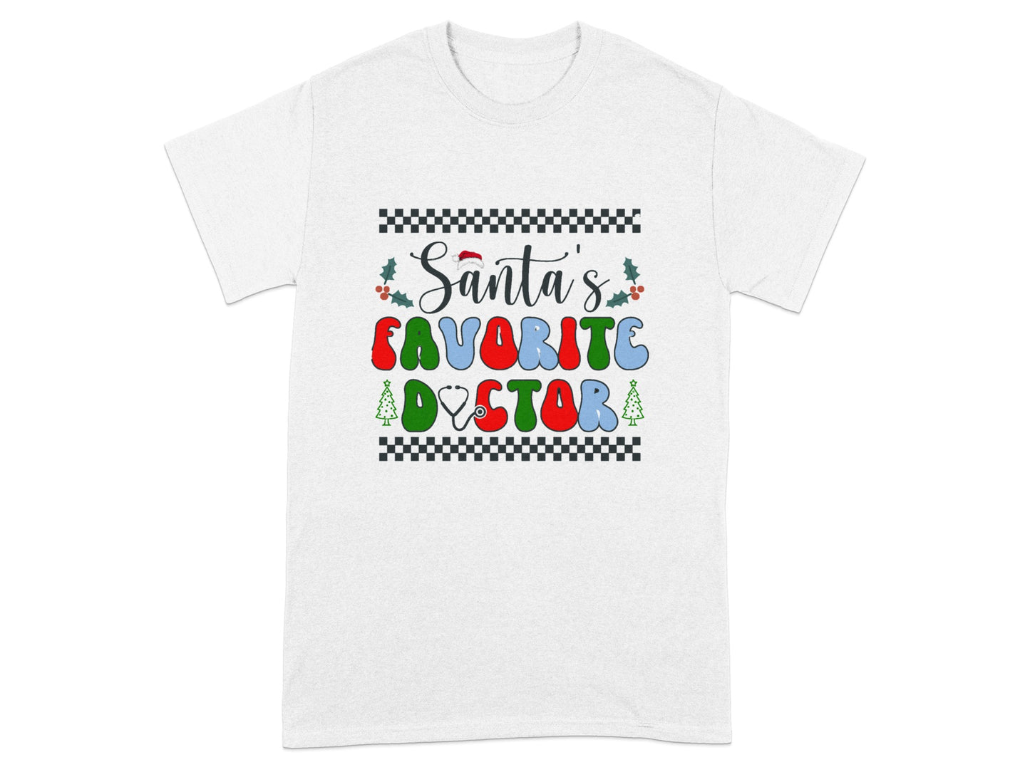 Santa's Favourite Doctor T-shirt Christmas Gift
