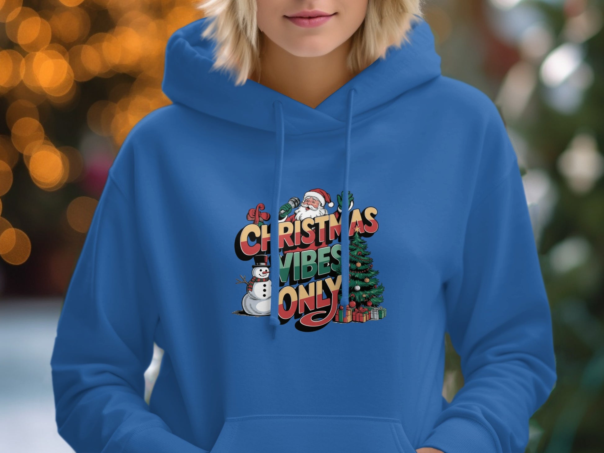 Christmas Vibes Only Festive Hooded Sweatshirt