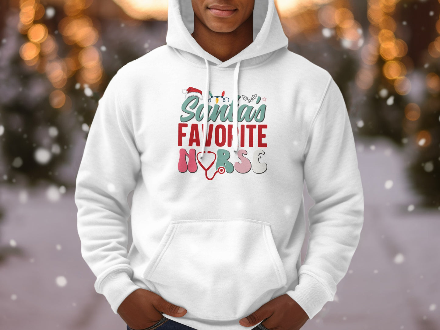 Santas Favorite Nurse Festive Hoodie Product