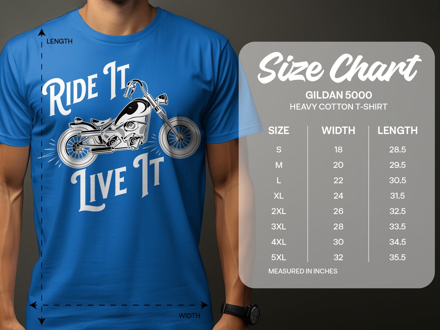 Ride It Live It Motorcycle Graphic T-Shirt