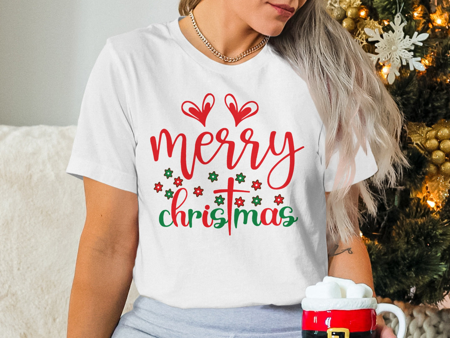 Merry Christmas Festive Graphic Teeshirt for Holidays