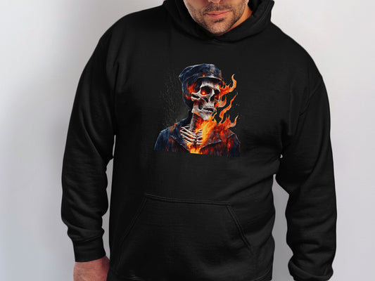 Flaming Skeleton Design Hoodie Sweatshirt Product