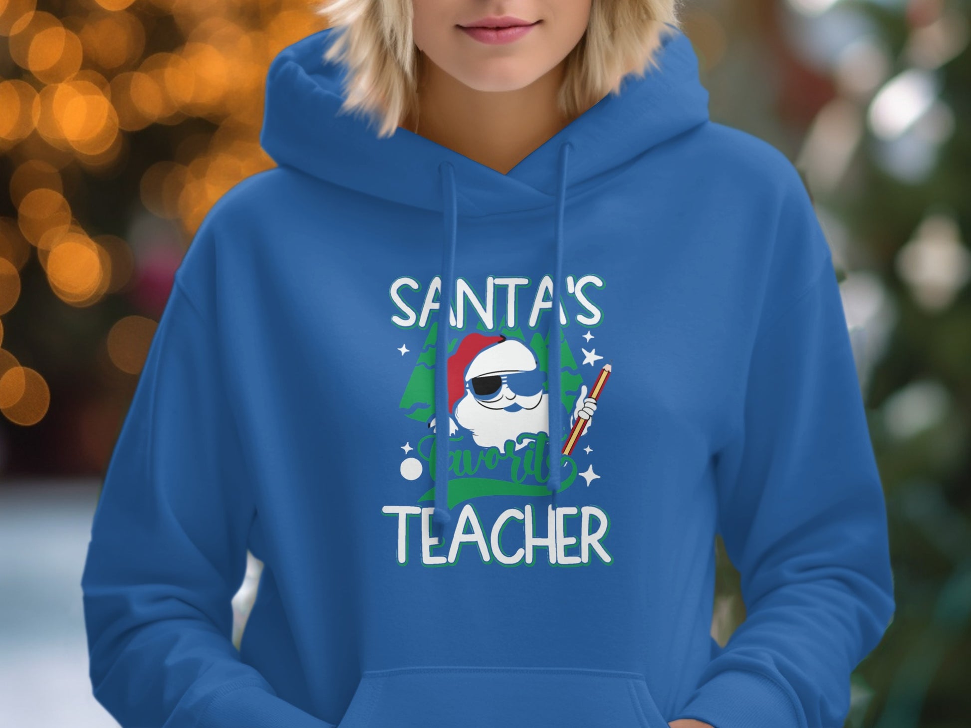 Santa's Favorite Teacher Themed Hoodie