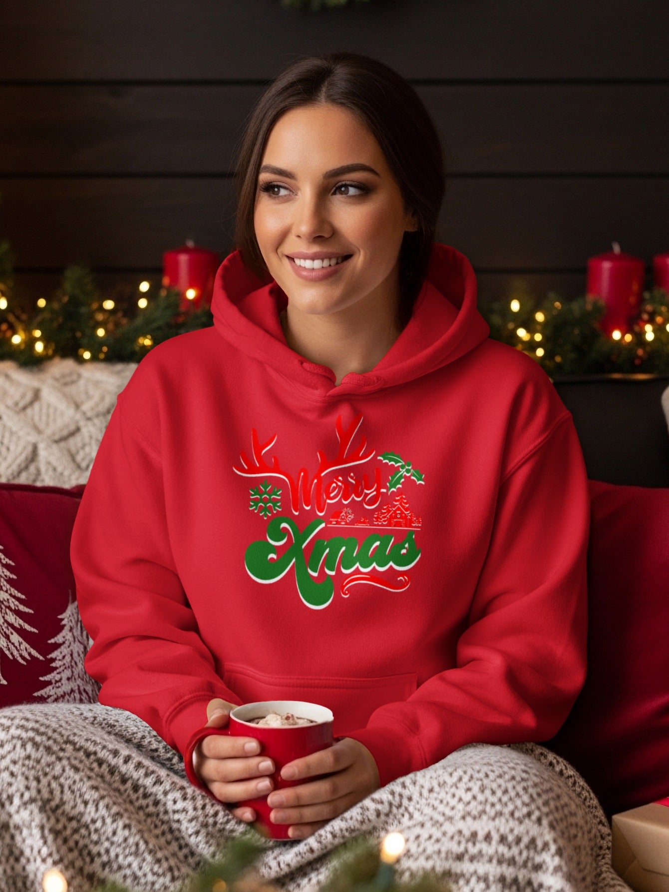 Festive Merry Xmas Hoodie with Cute Holiday Design