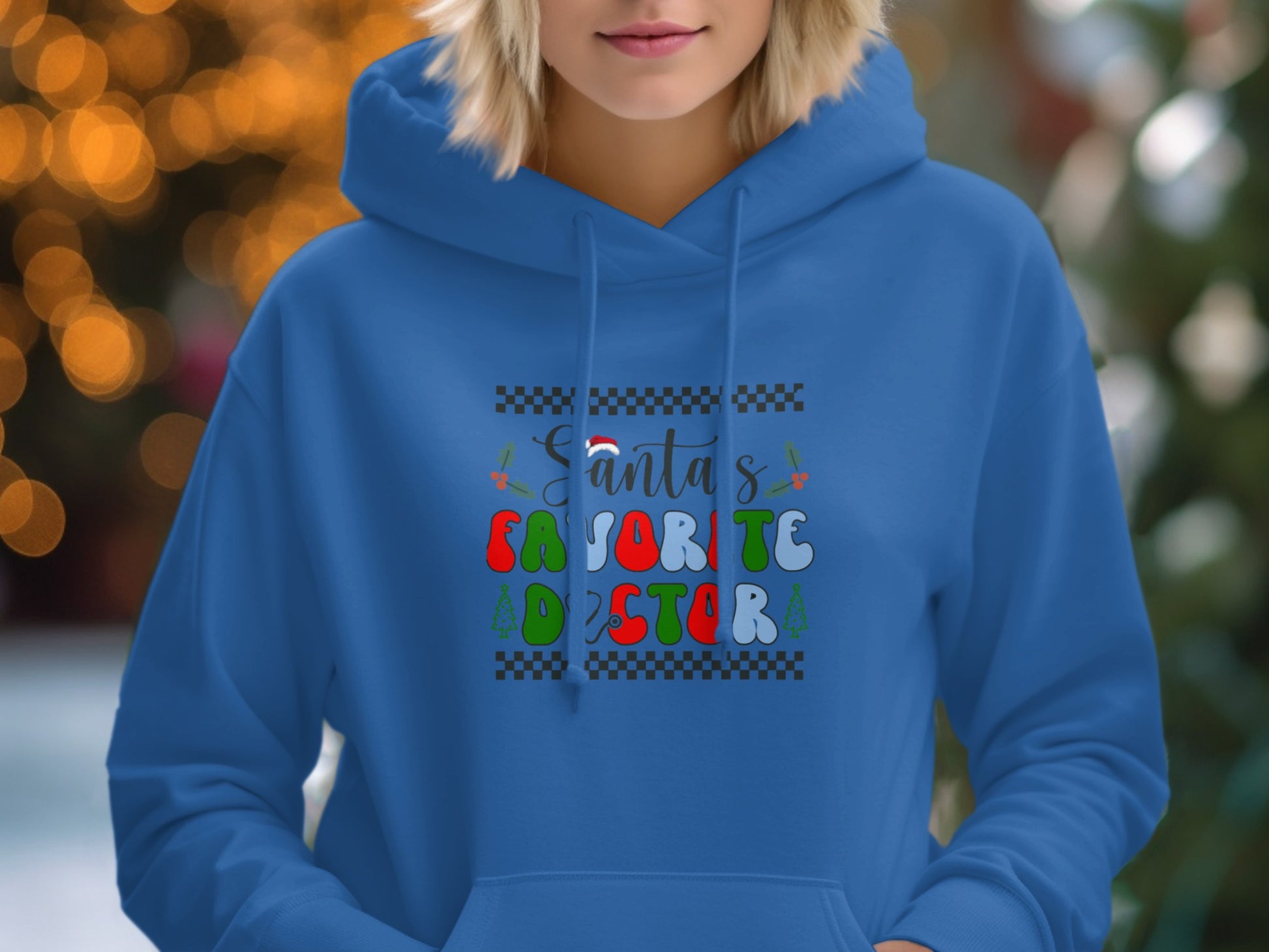 Santa's Favorite Doctor Festive Hoodie for Holiday Fun