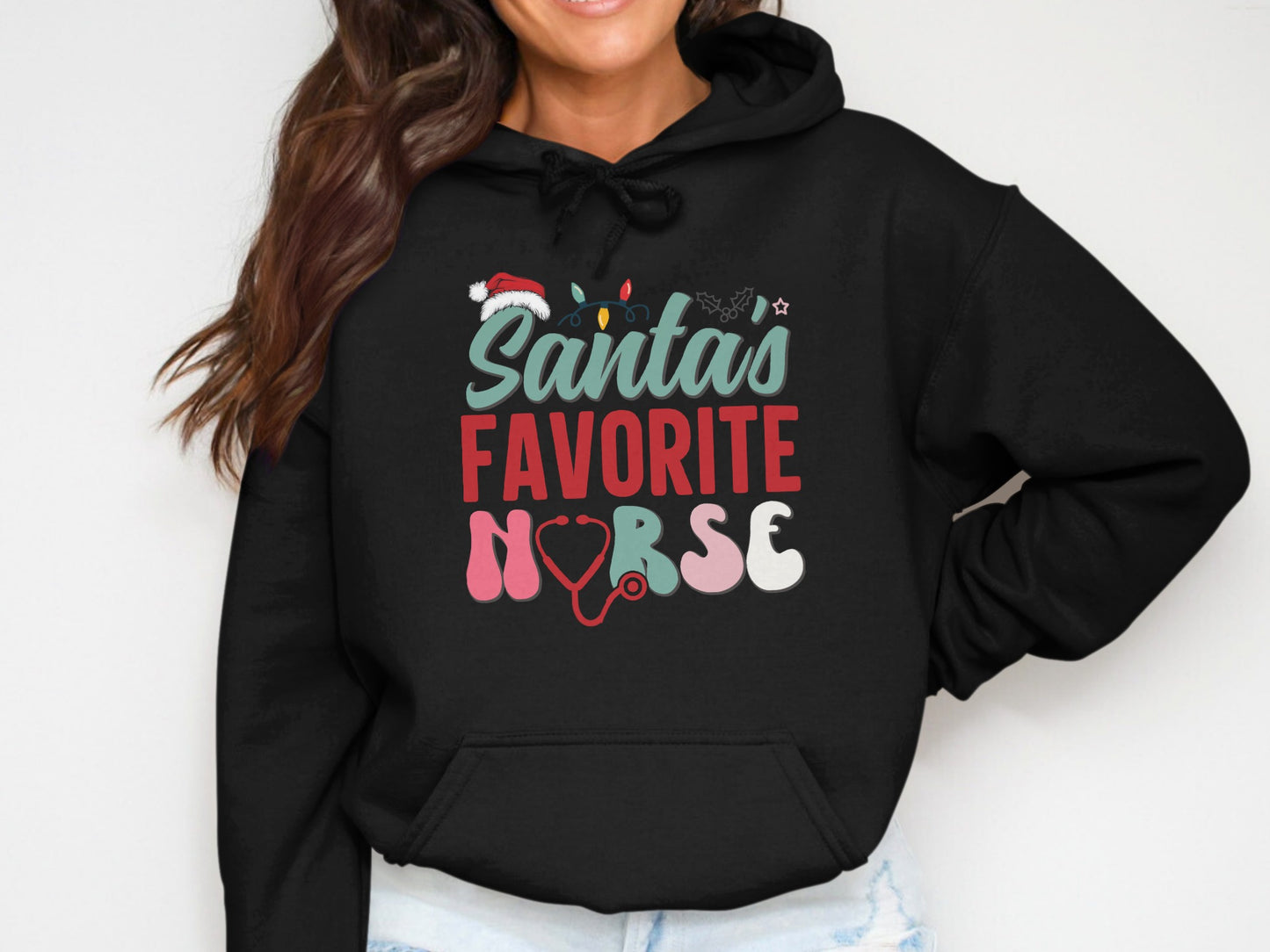 Santas Favorite Nurse Cute Christmas Hoodie