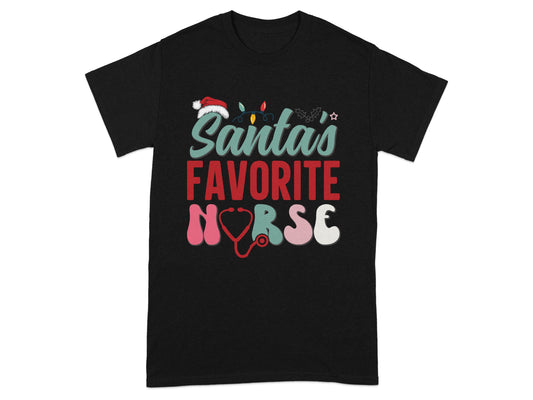 Santas Favorite Nurse Holiday Shirt