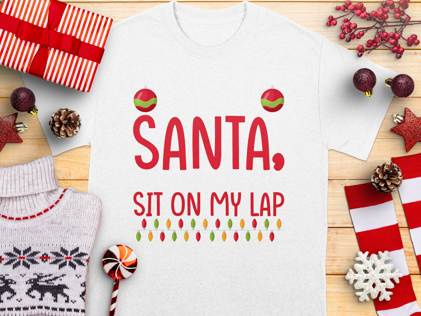 Santa Sit On My Lap Festive T-shirt