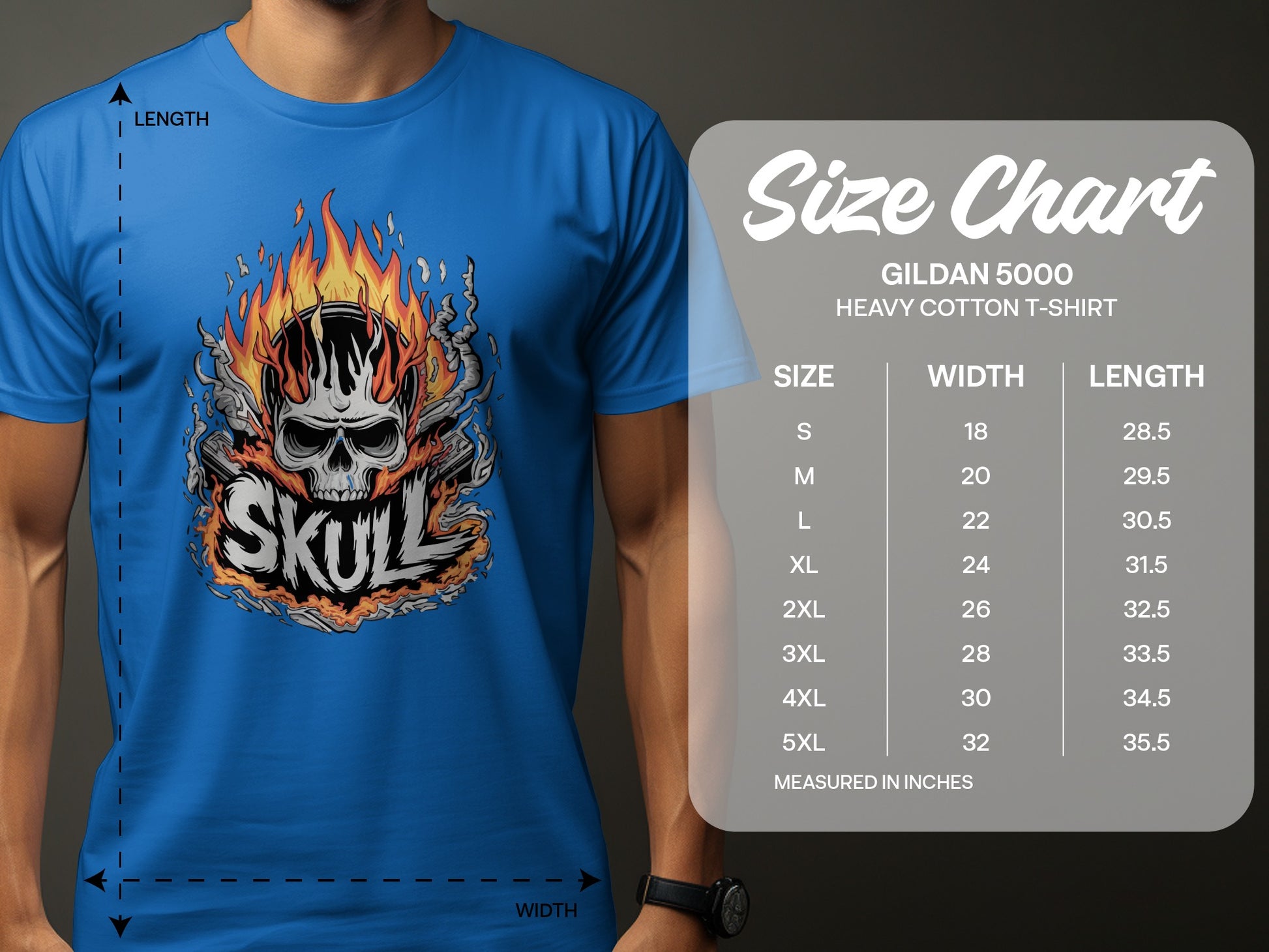 Skull Graphic T-Shirt with Flame Design for Casual Wear