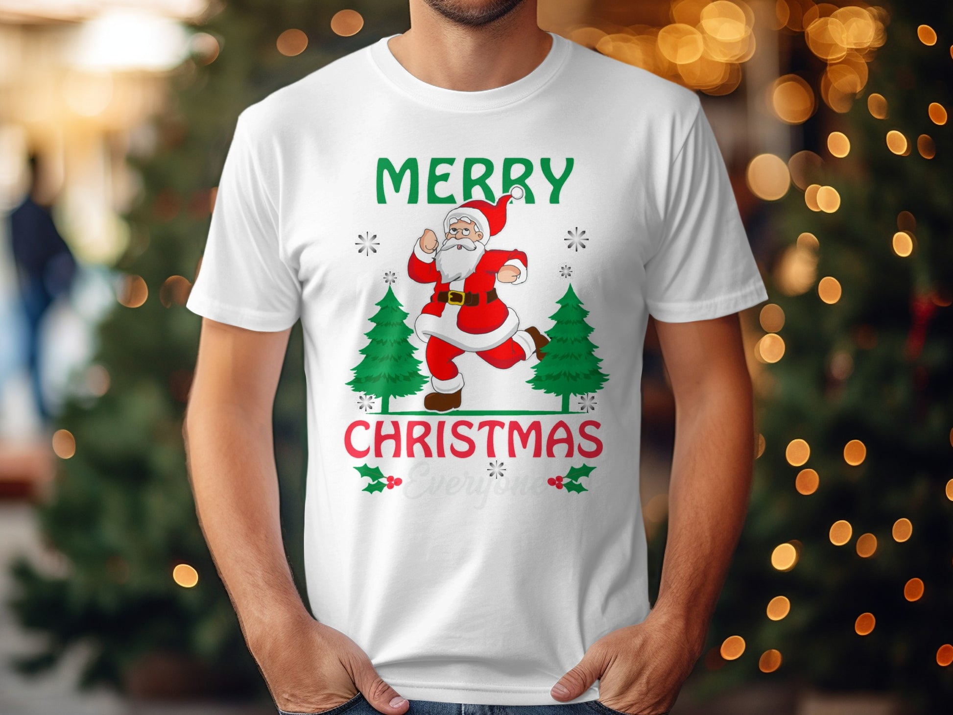 Festive Santa Merry Christmas Graphic T-Shirt product