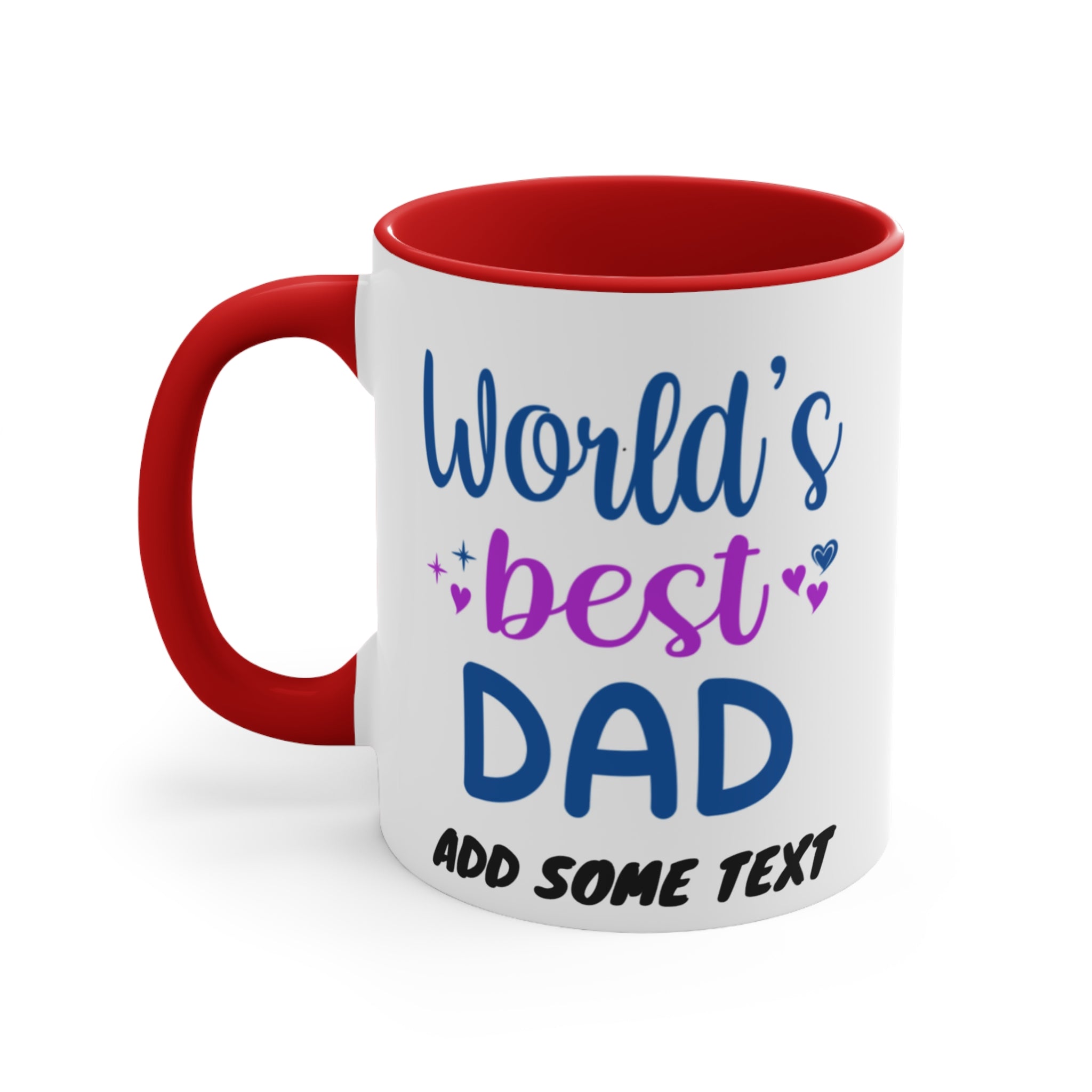 Mug with red interior and handle, text "World's best DAD".