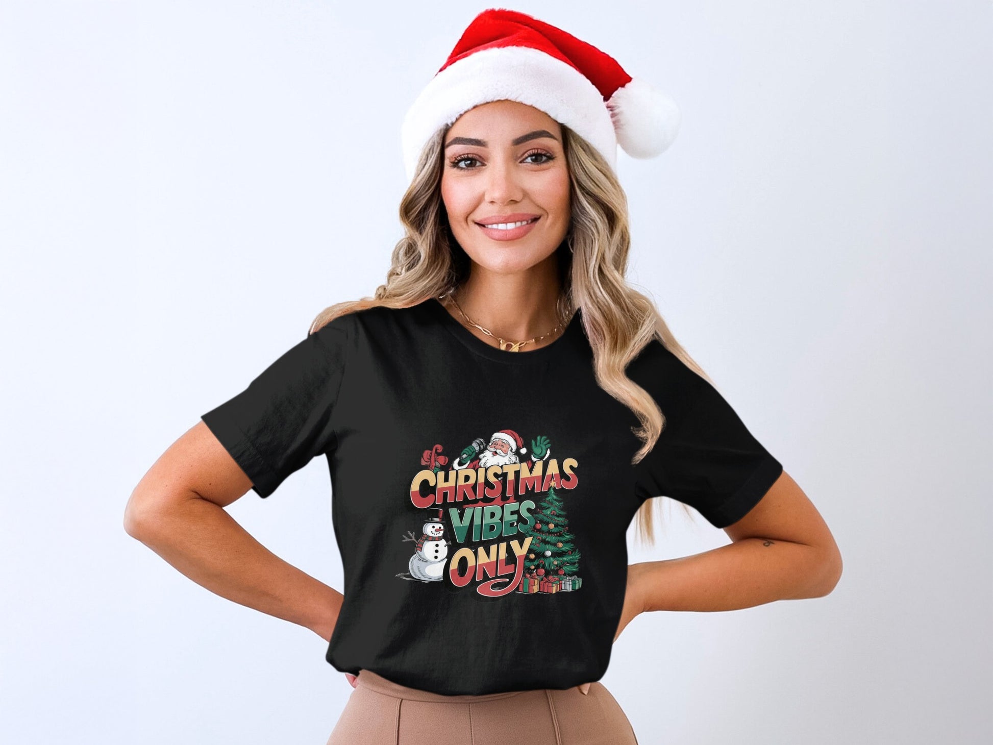 Christmas Vibes Only Festive Graphic T-shirt