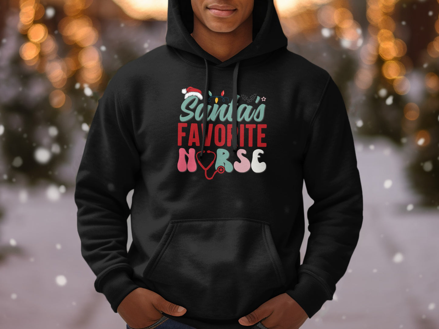 Christmas Santa's Favorite Nurse Hoodie Product