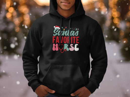 Christmas Santa's Favorite Nurse Hoodie Product