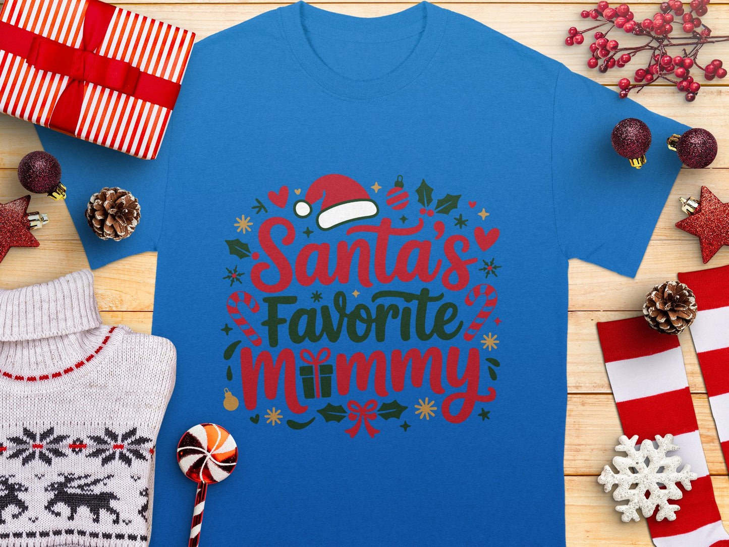 Santa's Favorite Mummy Festive T-shirt