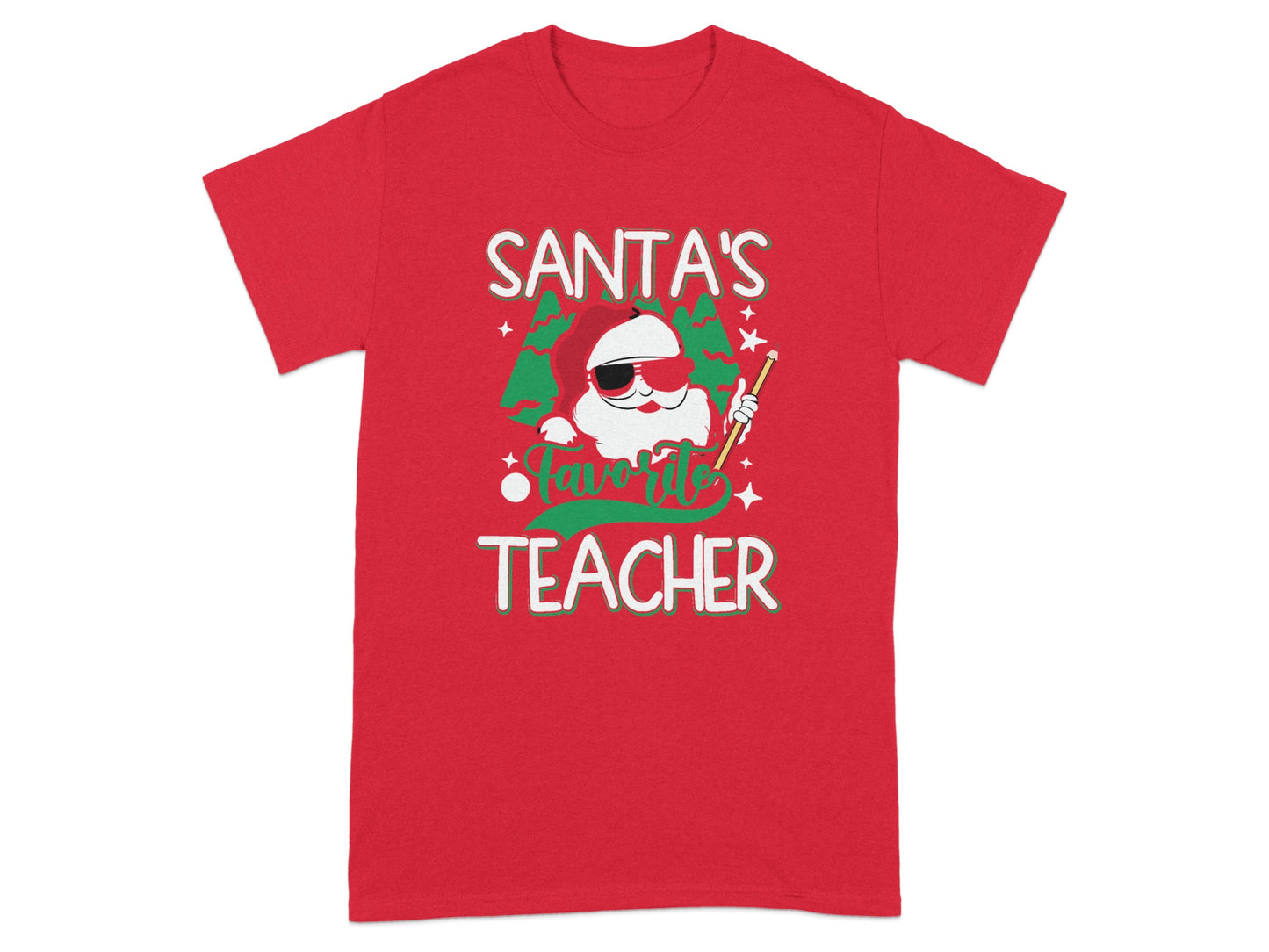 Santa's Favorite Teacher Graphic T-Shirt