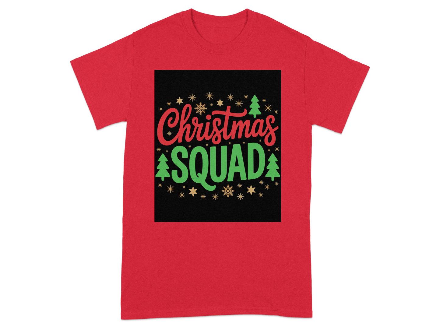 Festive Christmas Squad Red Graphic Tee Shirt