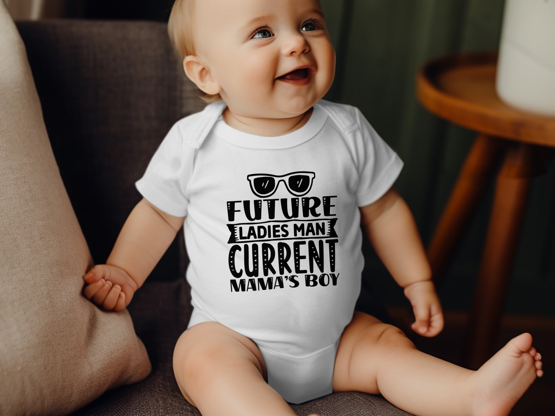 Future Ladies Man Current Mama's Boy Baby Bodysuit