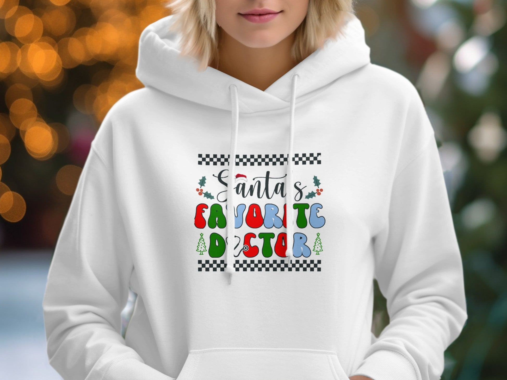 Santa's Favorite Doctor Hoodie Stylish Christmas Fashion