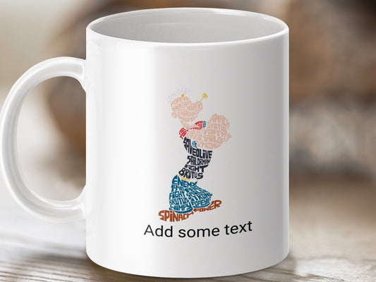 Popeye character formed from words, with "Add some text".
