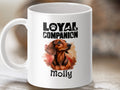 Mug with dachshund illustration and text "Loyal Companion Molly".