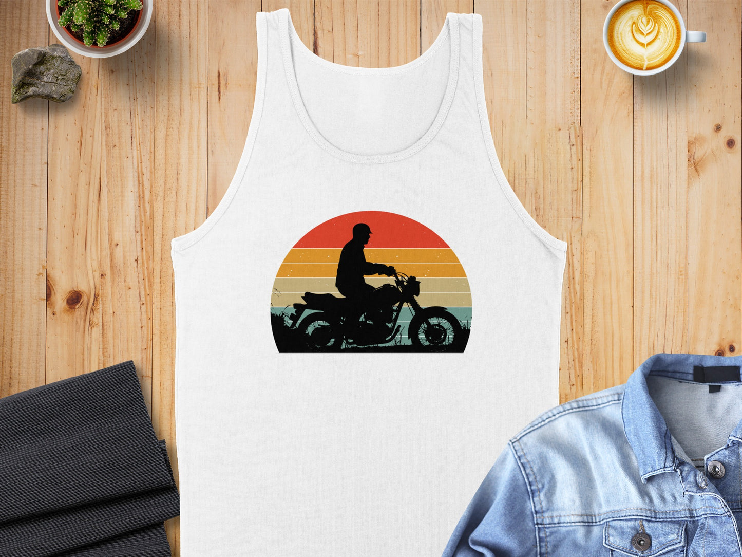 Vintage Motorcycle Rider Sunset Tank Top