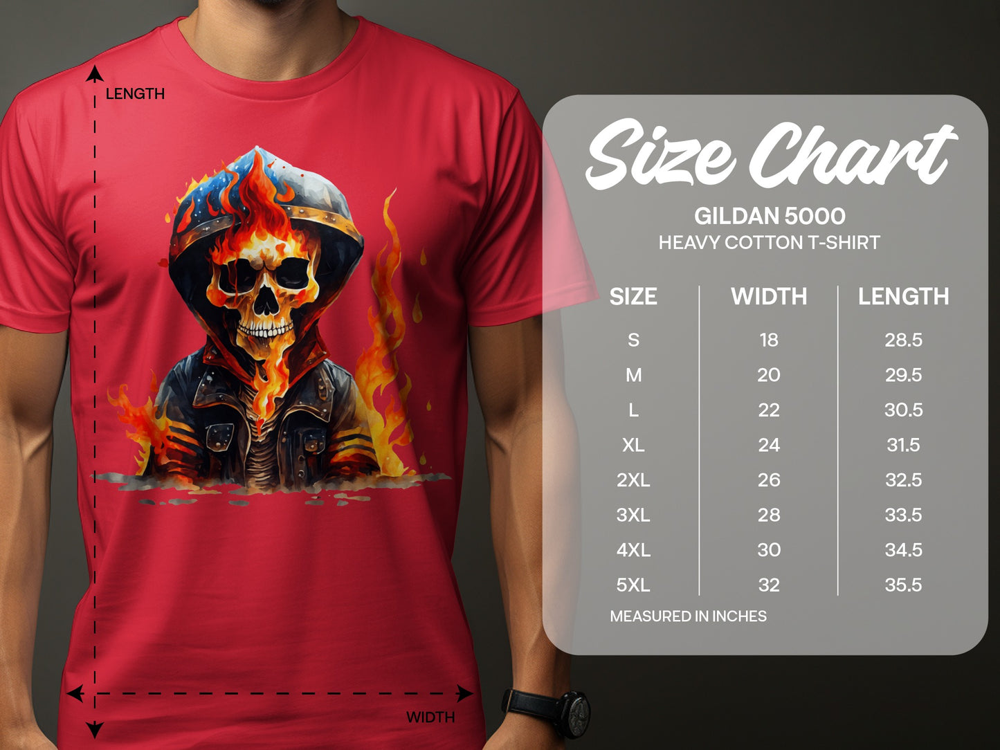 Fiery Skull with Hood Graphic Tee