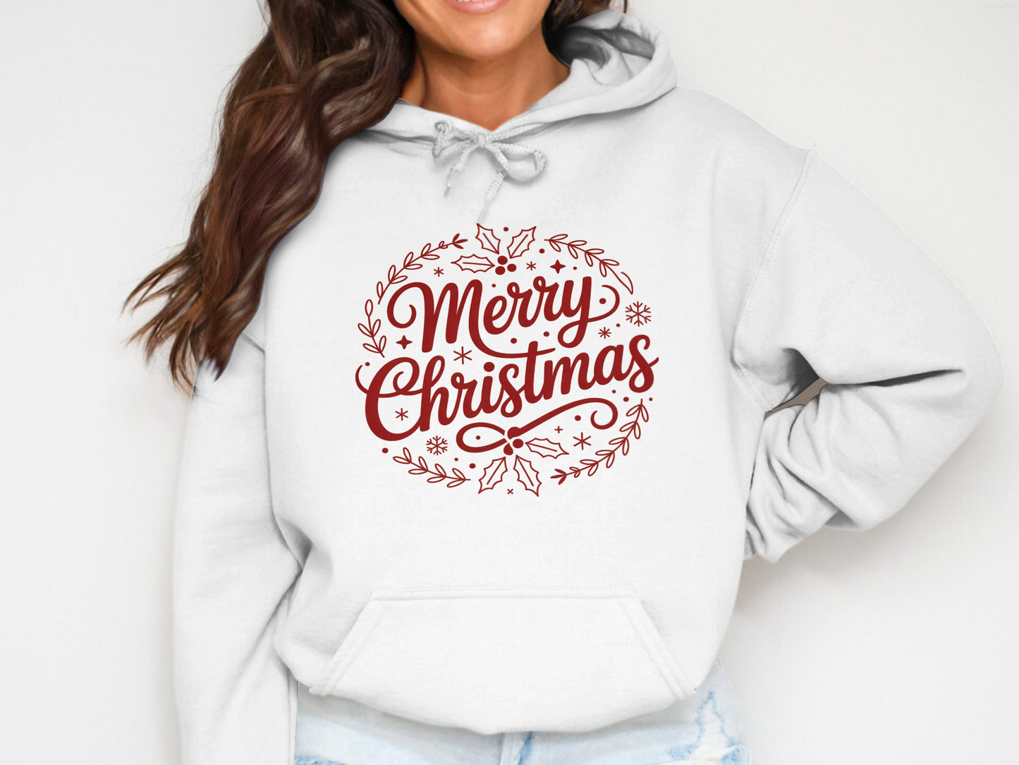 Merry Christmas graphic hoodie with festive design