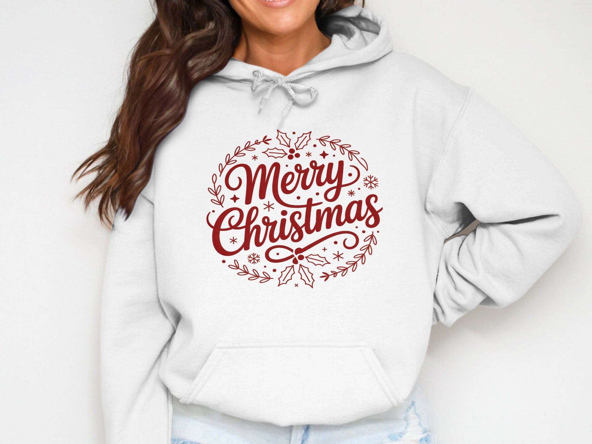 Merry Christmas graphic hoodie with festive design