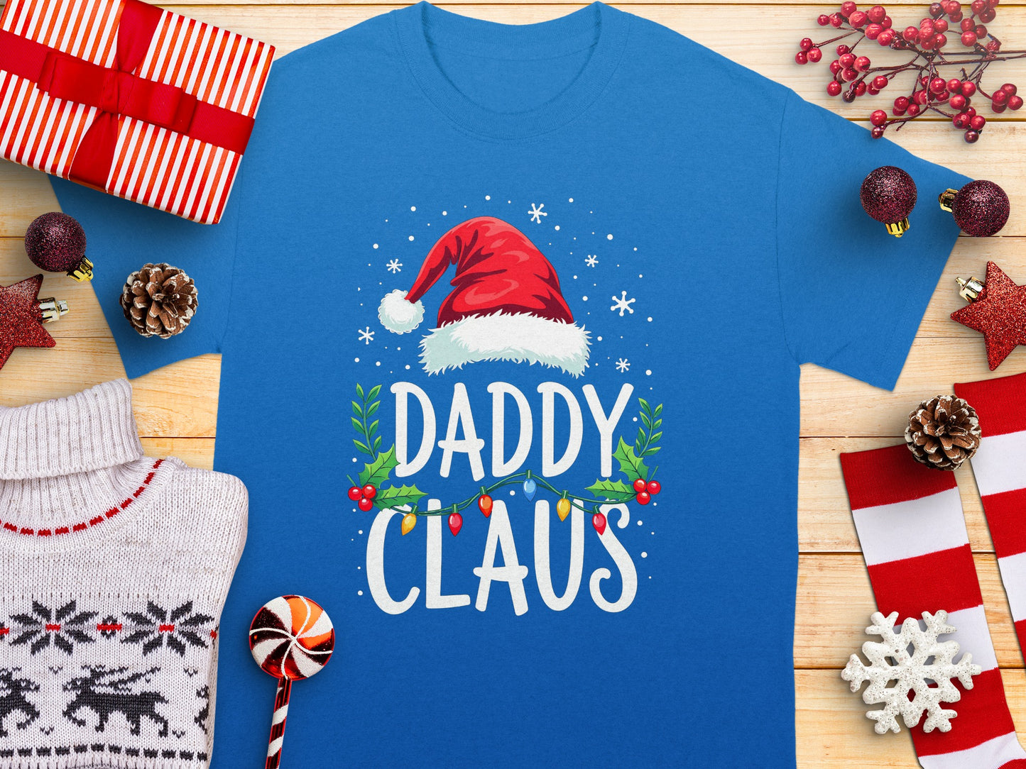 Daddy Claus Christmas T-Shirt Festive Graphic Tee