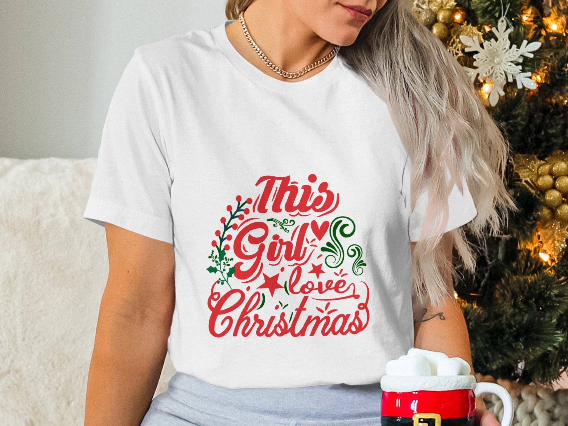 This Girl Love Christmas T-Shirt for Festive Wear